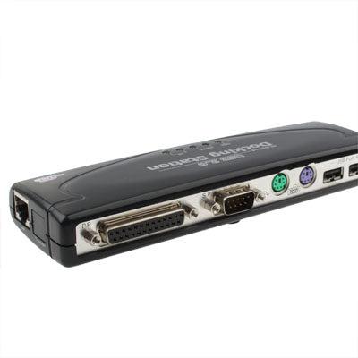 Hi-speed USB 2.0 Docking Station with 8 Ports (2xUSB 2.0 + PS2 Mouse + PS2 Keyboard + RS232 + DB25 + LAN + Upstream),Black(Black) - USB 2.0 HUB by PMC Jewellery | Online Shopping South Africa | PMC Jewellery | Buy Now Pay Later Mobicred