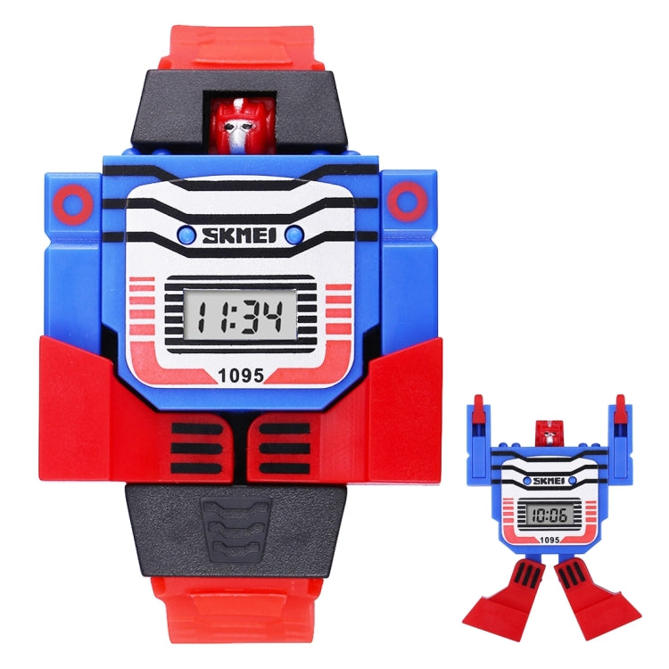 SKMEI Transformation Toy Shape Changing Removable Dial Digital Movement Children Watch with PU Plastic Cement Band(Red) - free shipping - PMC TechLife - Order now!