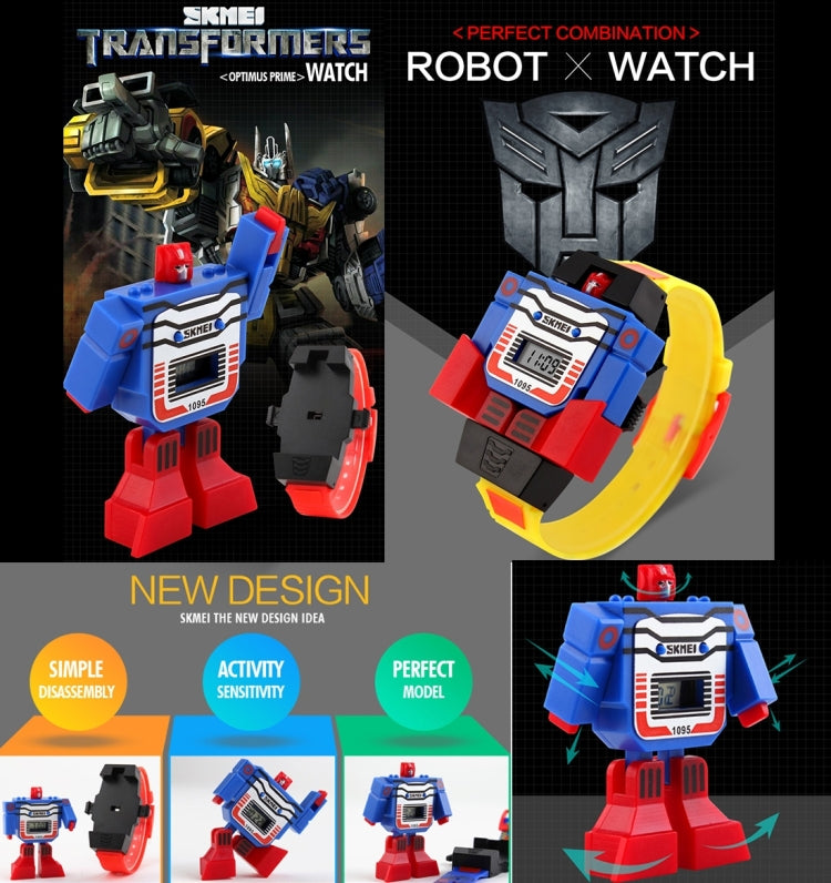SKMEI Transformation Toy Shape Changing Removable Dial Digital Movement Children Watch with PU Plastic Cement Band(Red) - free shipping - PMC TechLife - Order now!