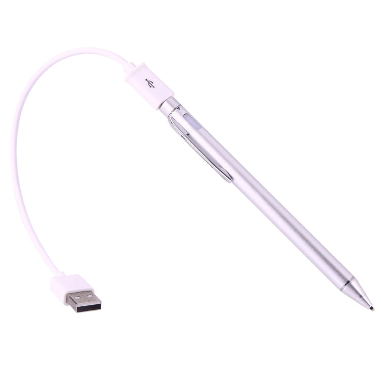 Universal Rechargeable Capacitive Touch Screen Stylus Pen with 2.3mm Superfine Metal Nib, For iPhone, iPad, Samsung, and Other Capacitive Touch Screen Smartphones or Tablet PC(Silver) - free shipping - PMc TechLife - Order now!
