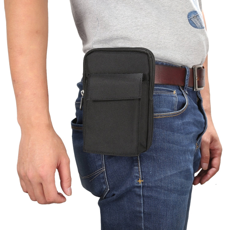 6.4 inch and Below Universal Polyester Men Vertical Style Case Shoulder Carrying Bag with Belt Hole & Climbing Buckle, For iPhone, Samsung, Sony, Huawei, Meizu, Lenovo, ASUS, Oneplus, Xiaomi, Cubot, Ulefone, Letv, DOOGEE, Vkworld, and other (Black) - More iPhone Cases by PMC TechLife | Online Shopping South Africa | PMC TechLife | Buy Now Pay Later Mobicred