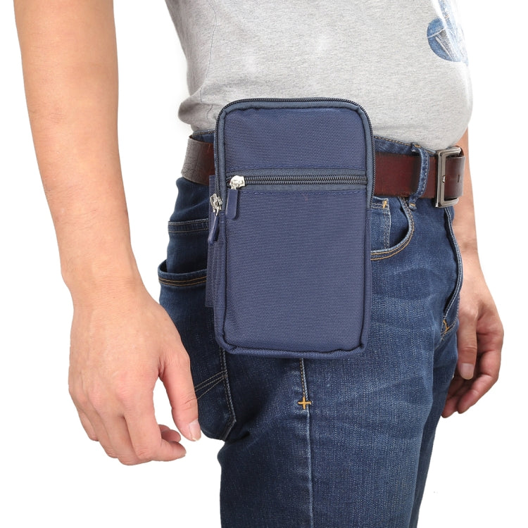 7 inch and Below Universal Polyester Men Vertical Style Case Waist Bag with Belt Hole & Climbing Buckle, For iPhone, Samsung, Sony, Huawei, Meizu, Lenovo, ASUS, Oneplus, Xiaomi, Cubot, Ulefone, Letv, DOOGEE, Vkworld, and other (Dark Blue) - free shipping - PMC TechLife - Order now!