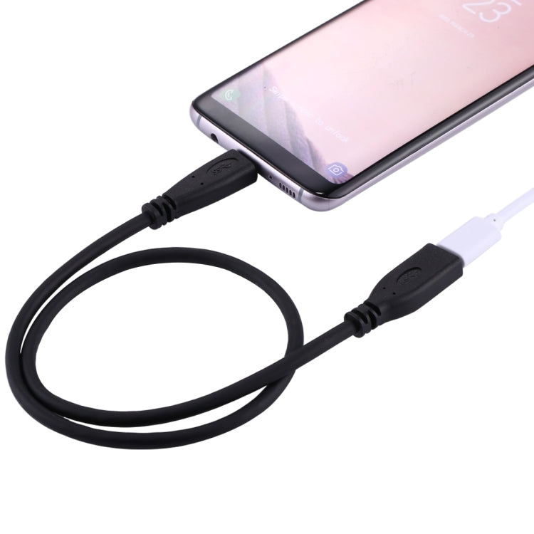 50cm USB-C / Type-C 3.1 Male to USB-C / Type-C Female Connector Adapter Cable(Black) - USB-C & Type-C Cable by PMC TechLife | Online Shopping South Africa | PMC TechLife | Buy Now Pay Later Mobicred