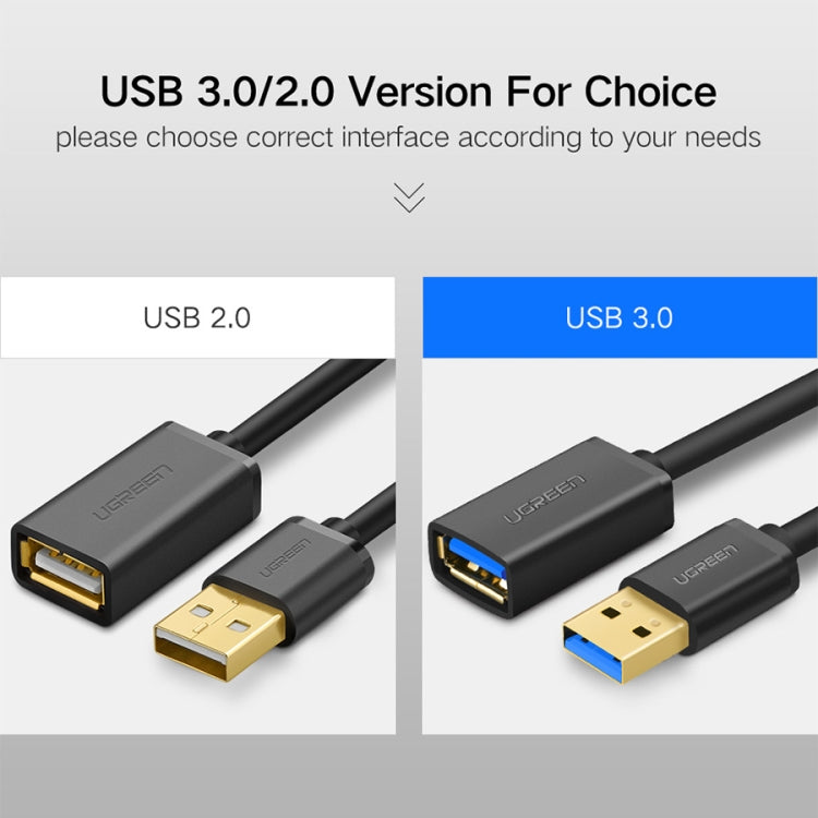 Ugreen 1m USB 3.0 Male to Female Data Sync Super Speed Transmission Extension Cord Cable - USB 3.0 by UGREEN | Online Shopping South Africa | PMC TechLife | Buy Now Pay Later Mobicred