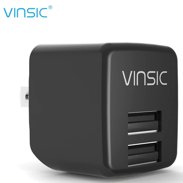 Vinsic 12W 5V 2.4A Output Dual USB Wall Charger USB Charger Adapter - USB Charger by VINSIC | Online Shopping South Africa | PMC TechLife | Buy Now Pay Later Mobicred