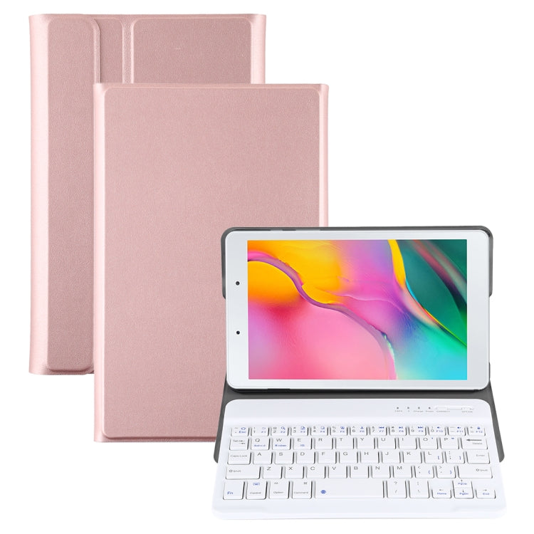 Ultra-thin Detachable Magnetic Bluetooth Keyboard Leather Tablet Case for Galaxy Tab A 8.0 2019 P200 / P205, with Holder(Rose Gold) - Samsung Keyboard by PMC TechLife | Online Shopping South Africa | PMC TechLife