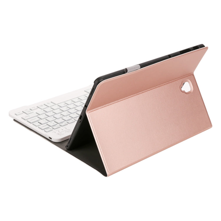 ST830S Bluetooth 3.0 Fine Wool Texture PU Leather ABS Detachable Seven-color Backlight Bluetooth Keyboard Leather Tablet Case for Samsung Galaxy Tab S4 10.5 inch T830 / T835, with Pen Slot & Holder (Rose Gold) - Samsung Keyboard by PMC TechLife | Online Shopping South Africa | PMC TechLife