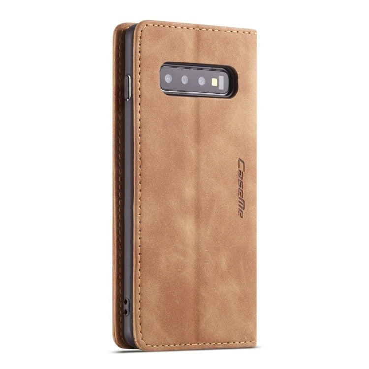 CaseMe-013 Multifunctional Retro Frosted Horizontal Flip Leather Case for Galaxy S10 Plus, with Card Slot & Holder & Wallet (Brown) - free shipping - PMC Jewellery - Order now!