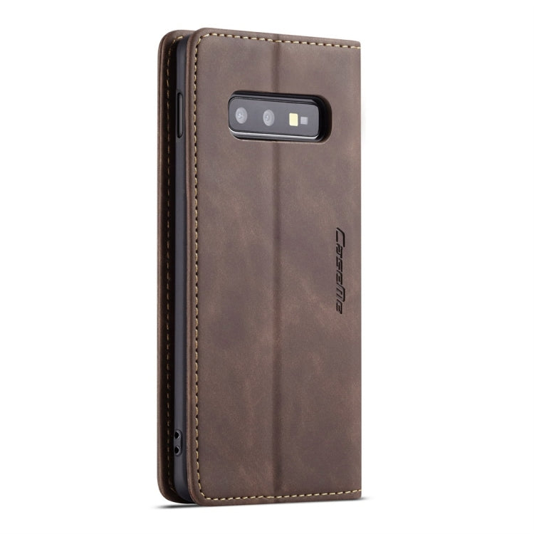 CaseMe-013 Multifunctional Retro Frosted Horizontal Flip Leather Case for Galaxy S10 E, with Card Slot & Holder & Wallet (Coffee) - free shipping - PMC Jewellery - Order now!