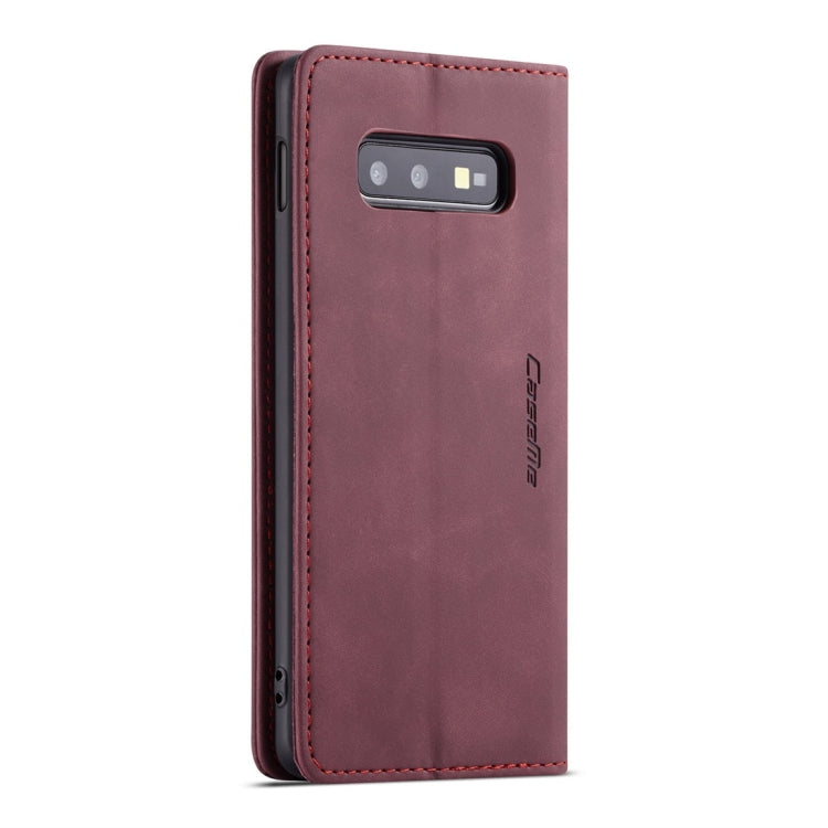 CaseMe-013 Multifunctional Retro Frosted Horizontal Flip Leather Case for Galaxy S10 E, with Card Slot & Holder & Wallet (Wine Red) - free shipping - PMC Jewellery - Order now!