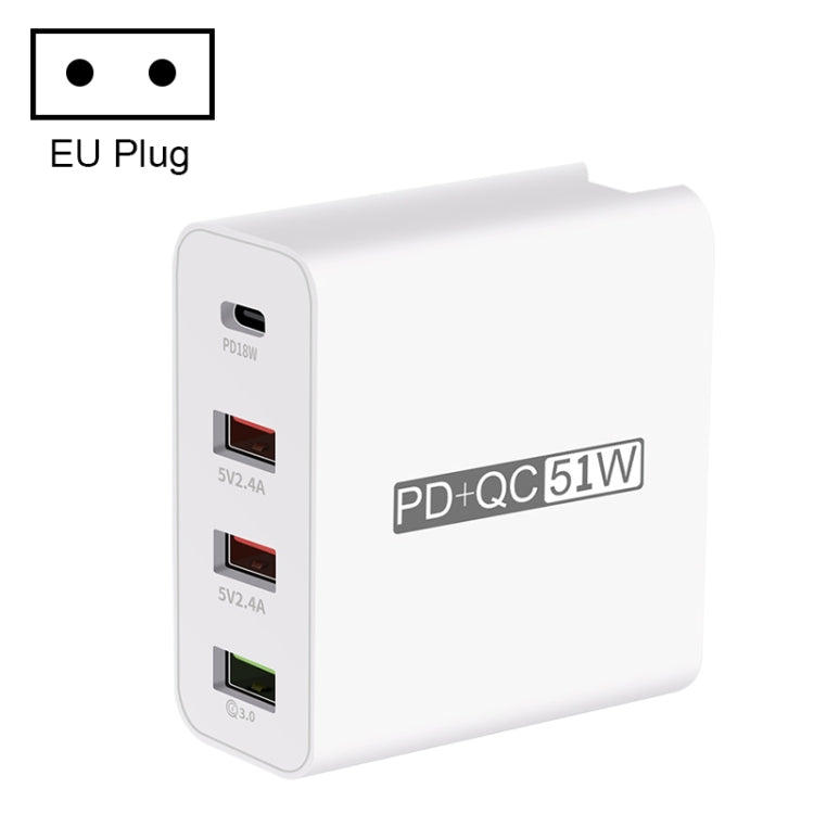 WLX-A6 4 Ports Quick Charging USB Travel Charger Power Adapter, EU Plug - USB Charger by PMC Jewellery | Online Shopping South Africa | PMC Jewellery | Buy Now Pay Later Mobicred