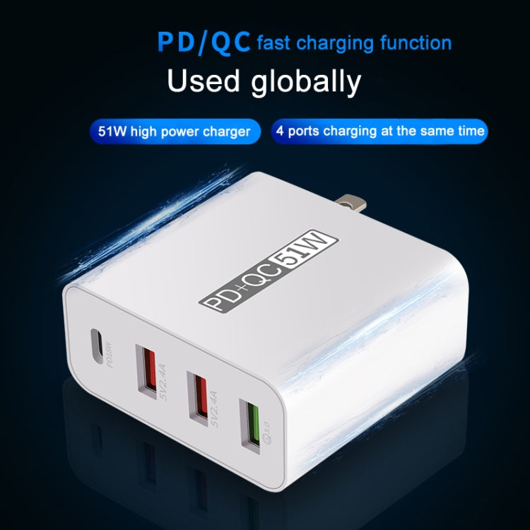 WLX-A6 4 Ports Quick Charging USB Travel Charger Power Adapter, EU Plug - USB Charger by PMC Jewellery | Online Shopping South Africa | PMC Jewellery | Buy Now Pay Later Mobicred