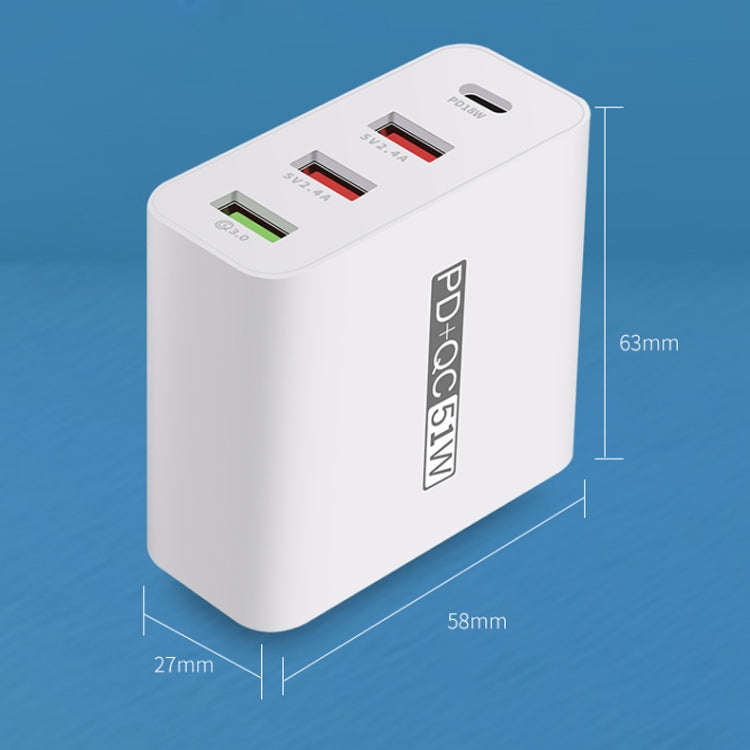 WLX-A6 4 Ports Quick Charging USB Travel Charger Power Adapter, EU Plug - USB Charger by PMC Jewellery | Online Shopping South Africa | PMC Jewellery | Buy Now Pay Later Mobicred