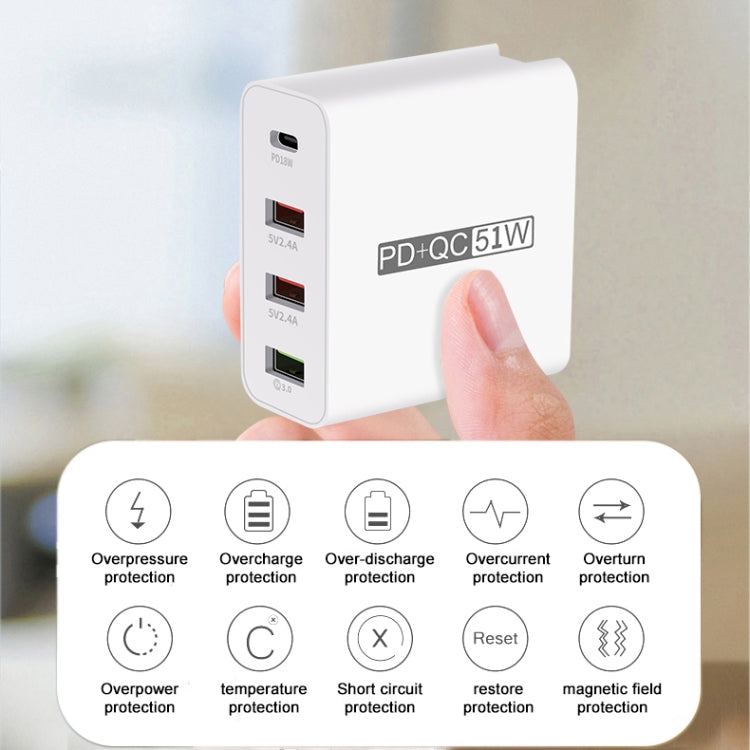 WLX-A6 4 Ports Quick Charging USB Travel Charger Power Adapter, AU Plug - USB Charger by PMC Jewellery | Online Shopping South Africa | PMC Jewellery | Buy Now Pay Later Mobicred