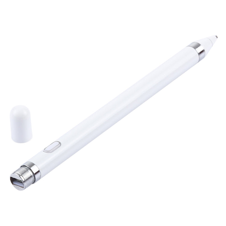 Short Universal Rechargeable Capacitive Touch Screen Stylus Pen with 2.3mm Superfine Metal Nib, For iPhone, iPad, Samsung, and Other Capacitive Touch Screen Smartphones or Tablet PC(White) - free shipping - PMc TechLife - Order now!