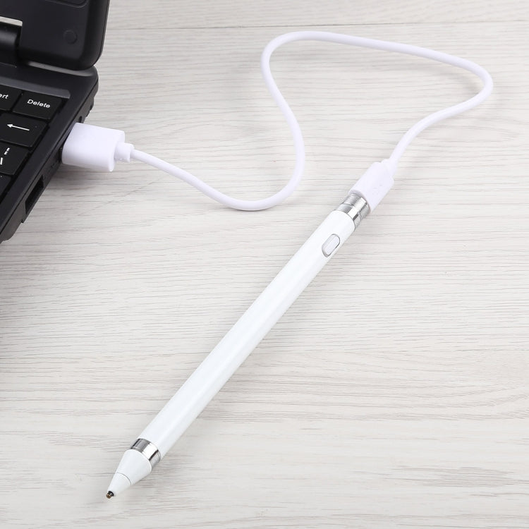 Short Universal Rechargeable Capacitive Touch Screen Stylus Pen with 2.3mm Superfine Metal Nib, For iPhone, iPad, Samsung, and Other Capacitive Touch Screen Smartphones or Tablet PC(White) - free shipping - PMc TechLife - Order now!