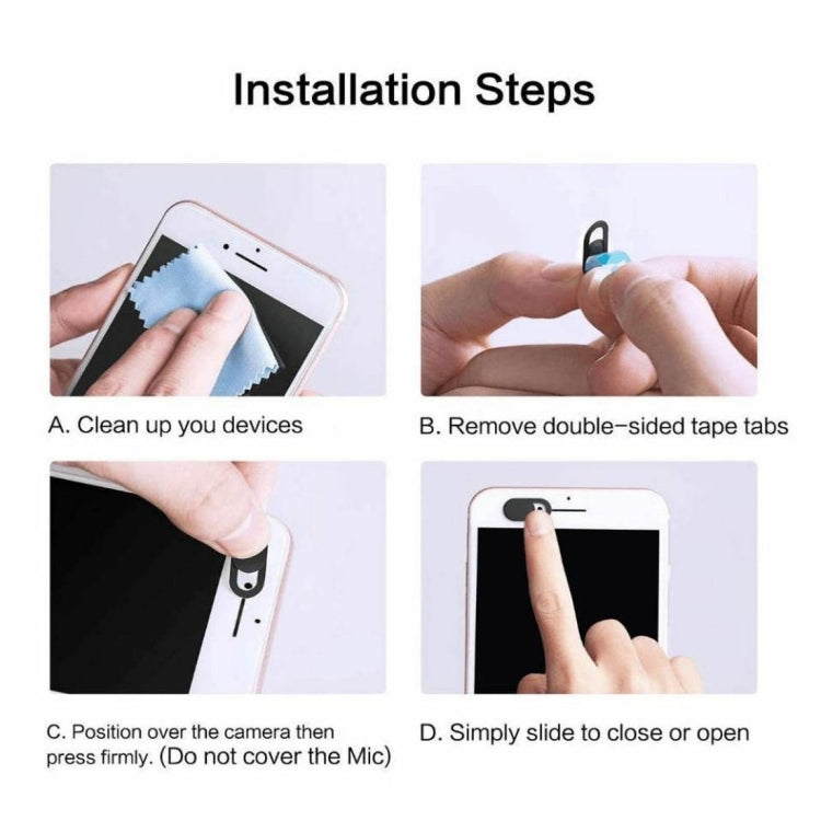 3 PCS Universal Ultra-thin Design WebCam Cover Shutter Slider Camera Cover, For Laptop, iPad, PC, Tablet, Cell Phones - Other by PMC TechLife | Online Shopping South Africa | PMC TechLife | Buy Now Pay Later Mobicred