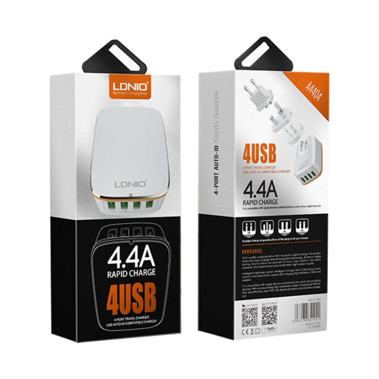 LDNIO A4404 4.4A 4 x USB Ports Smart Travel Charger, EU Plug - free shipping - PMC TechLife - Order now!