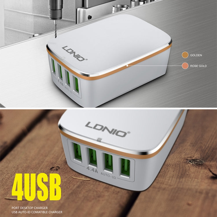 LDNIO A4404 4.4A 4 x USB Ports Smart Travel Charger, US Plug - USB Charger by LDNIO | Online Shopping South Africa | PMC TechLife | Buy Now Pay Later Mobicred