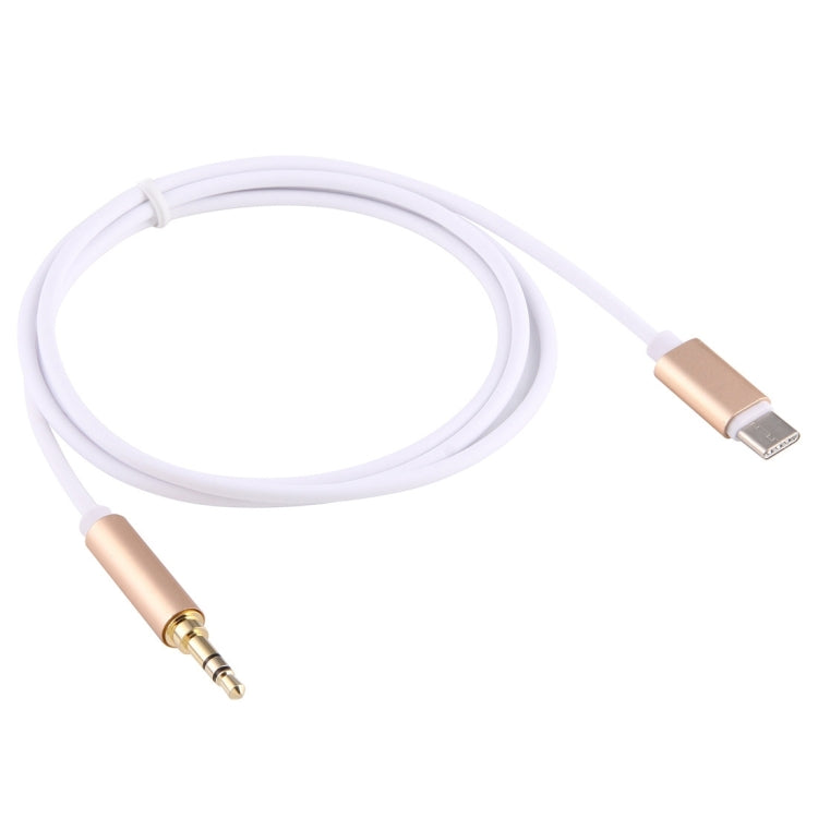 1m USB-C / Type-C to 3.5mm Male Audio Adapter Cable(Gold) - Video & Audio Cable by PMC TechLife | Online Shopping South Africa | PMC TechLife | Buy Now Pay Later Mobicred