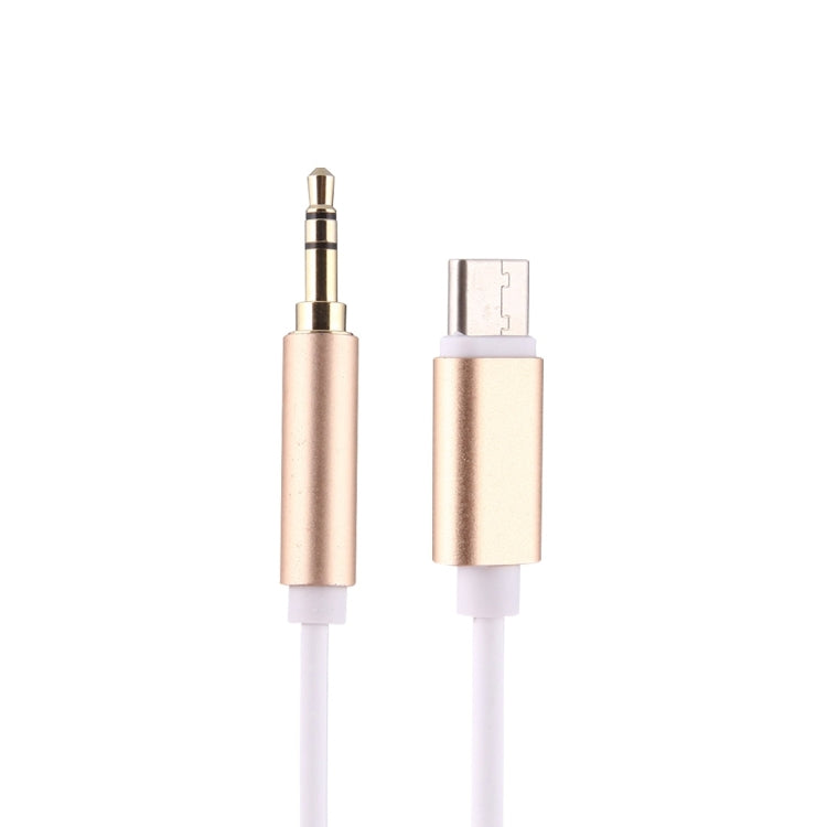 1m USB-C / Type-C to 3.5mm Male Audio Adapter Cable(Gold) - Video & Audio Cable by PMC TechLife | Online Shopping South Africa | PMC TechLife | Buy Now Pay Later Mobicred