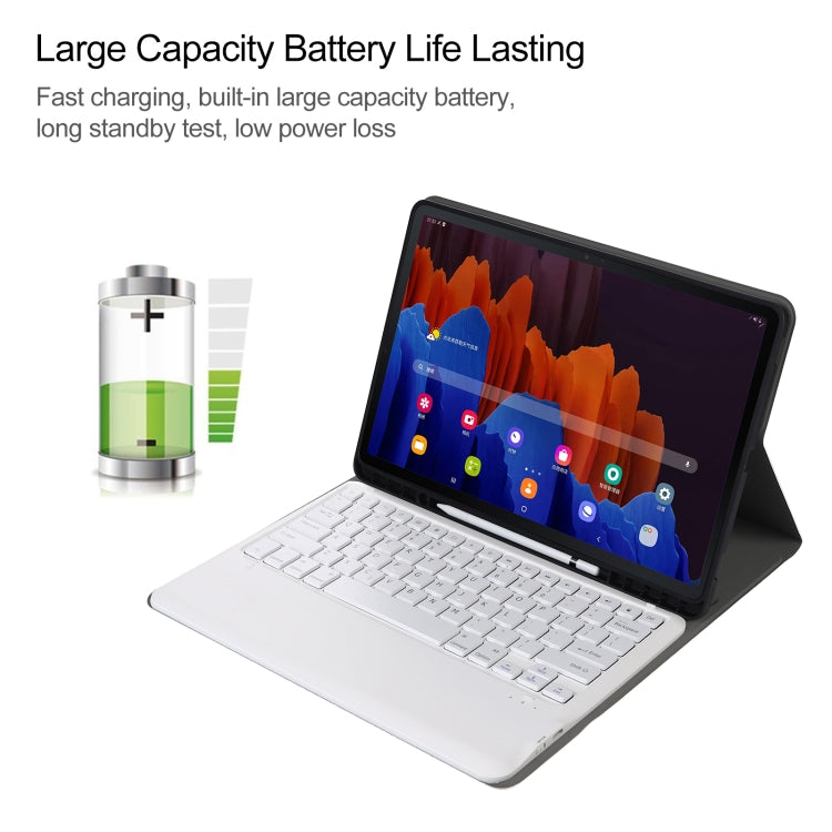 A970B Detachable Bluetooth Keyboard Ultrathin Horizontal Flip Leather Tablet Case with Pen Slot for Samsung Galaxy Tab S7 FE T730 / T736 / S7+ T970 / T975 / T976(Rose Gold) - Samsung Keyboard by PMC TechLife | Online Shopping South Africa | PMC TechLife