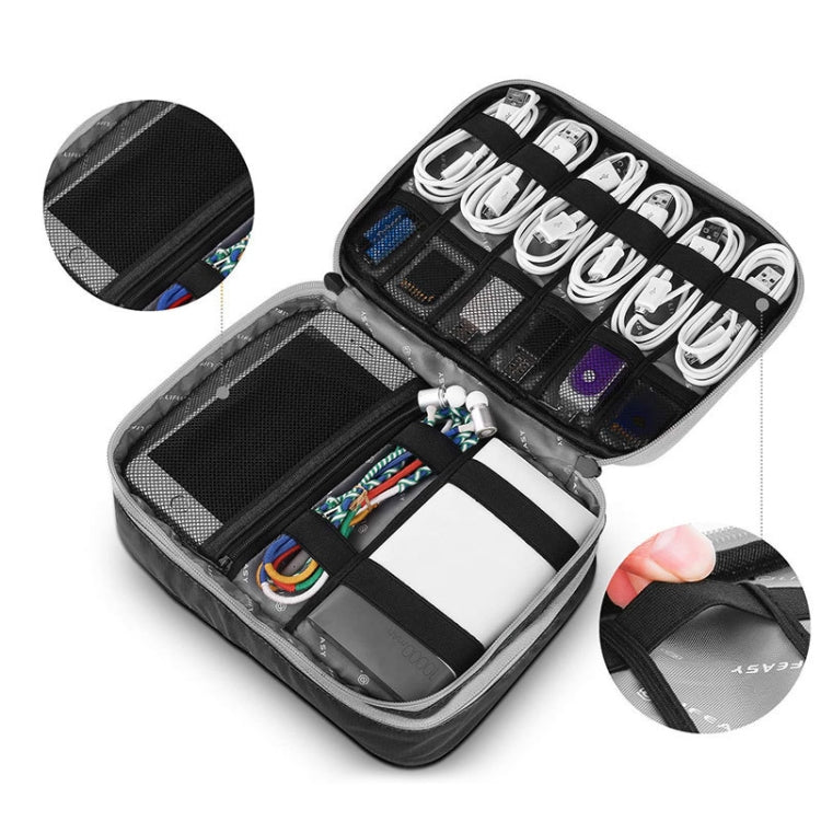 Multi-functional Headphone Charger Data Cable Storage Bag Portable Power Pack, Size: S, 24 x 12 x 5cm (Black) - free shipping - PMC TechLife - Order now!