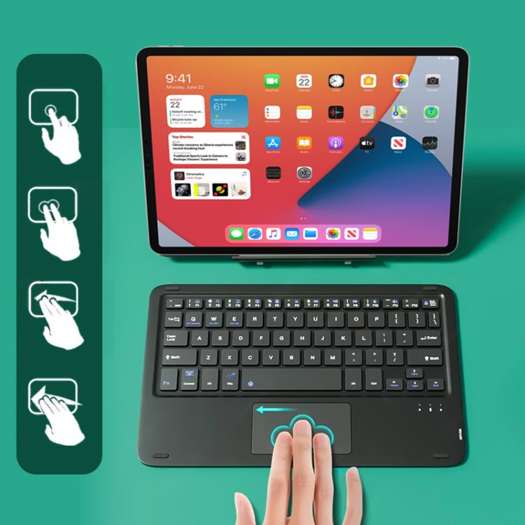 HB119B 10 inch Universal Tablet Wireless Bluetooth Keyboard with Touch Panel (Green) - Universal Keyboard by PMC TechLife | Online Shopping South Africa | PMC TechLife | Buy Now Pay Later Mobicred