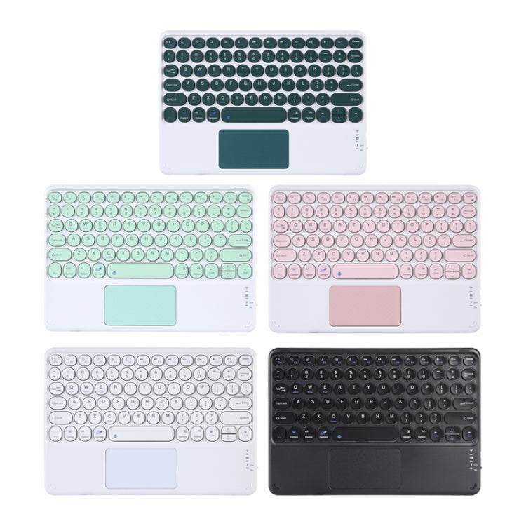 250C 10 inch Universal Tablet Round Keycap Wireless Bluetooth Keyboard with Touch Panel (Green) - Universal Keyboard by PMC TechLife | Online Shopping South Africa | PMC TechLife