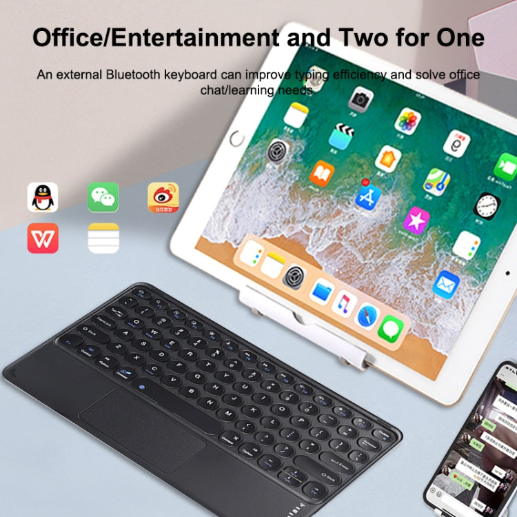 250C 10 inch Universal Tablet Round Keycap Wireless Bluetooth Keyboard with Touch Panel (Dark Green) - Universal Keyboard by PMC TechLife | Online Shopping South Africa | PMC TechLife