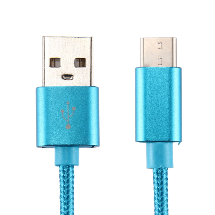 Knit Texture USB to USB-C / Type-C Data Sync Charging Cable, Cable Length: 3m, 3A Total Output, 2A Transfer Data(Blue) - USB-C & Type-C Cable by PMC TechLife | Online Shopping South Africa | PMC TechLife | Buy Now Pay Later Mobicred