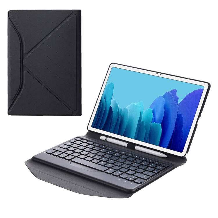 B500 Diamond Texture Triangle Back Holder Splittable Bluetooth Keyboard Leather Tablet Case for Samsung Galaxy Tab A7 10.4 2020(Black+Black) - Samsung Keyboard by PMC TechLife | Online Shopping South Africa | PMC TechLife