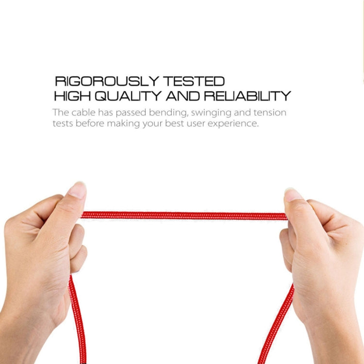 1m 2A Output USB to USB-C / Type-C Nylon Weave Style Data Sync Charging Cable(Red) - USB-C & Type-C Cable by PMC TechLife | Online Shopping South Africa | PMC TechLife | Buy Now Pay Later Mobicred