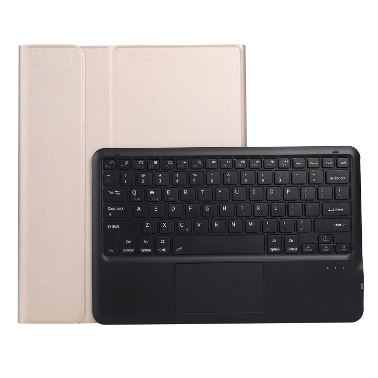 A970-A Splittable Bluetooth Keyboard Leather Tablet Case for Samsung Galaxy Tab S8+ / S7 FE T730 / S7+ T970 / T975, with Touchpad & Holder(Gold) - Samsung Keyboard by PMC TechLife | Online Shopping South Africa | PMC TechLife