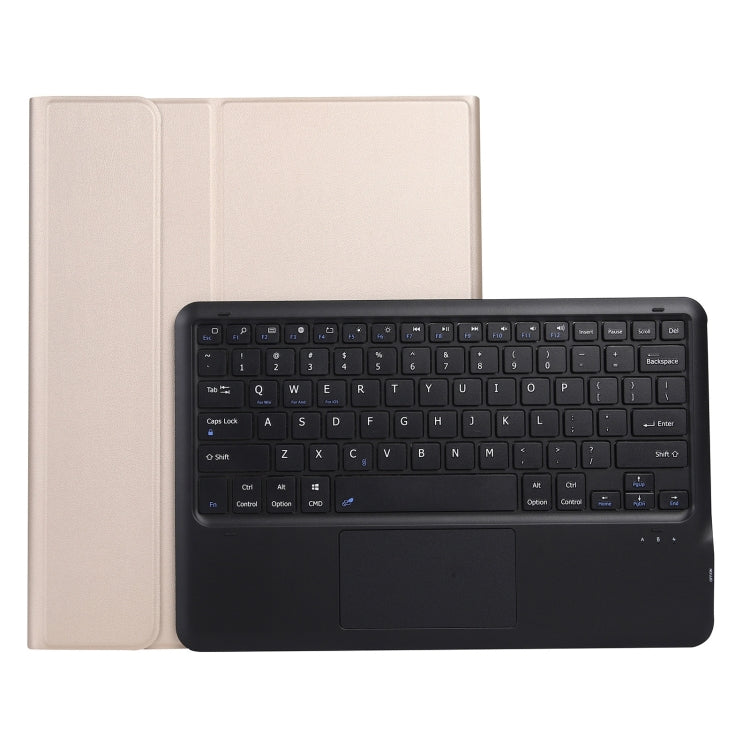 A970B-A Splittable Bluetooth Keyboard Leather Tablet Case for Samsung Galaxy Tab S7 FE T730 T736  & S7+ T970 T975, with Touchpad & Pen Slot & & Holder (Gold) - Samsung Keyboard by PMC TechLife | Online Shopping South Africa | PMC TechLife