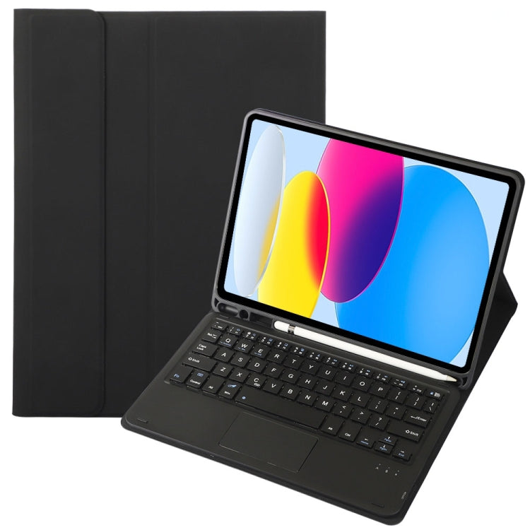 For iPad 11 2025 / 10th Gen 10.9 2022 A10B-A Lambskin Texture Bluetooth Touch Keyboard Leather Tablet Case with Pen Slot(Black) - Universal by PMC TechLife | Online Shopping South Africa | PMC TechLife | Buy Now Pay Later Mobicred
