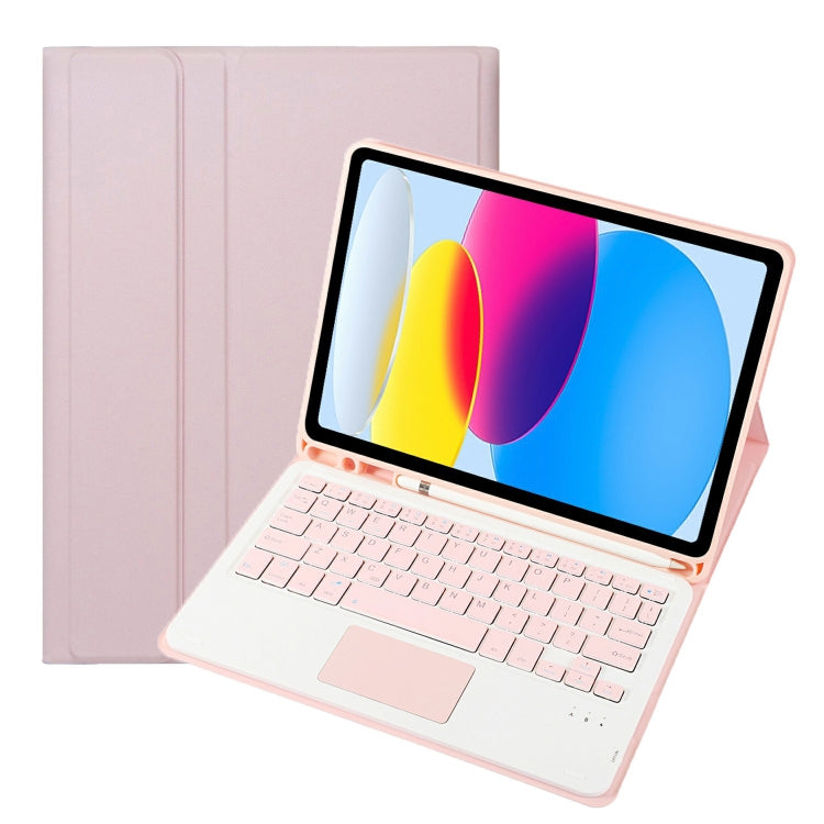 For iPad 10th Gen 10.9 2022 A10B-A Lambskin Texture Bluetooth Touch Keyboard Leather Tablet Case with Pen Slot (Pink) - Universal by PMC TechLife | Online Shopping South Africa | PMC TechLife