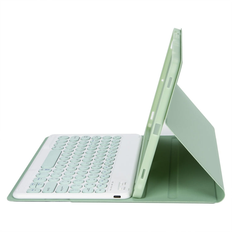 For iPad 10th Gen 10.9 2022 YA10B Lambskin Texture Bluetooth Keyboard Leather Tablet Case with Pen Slot (Green) - Universal by PMC TechLife | Online Shopping South Africa | PMC TechLife