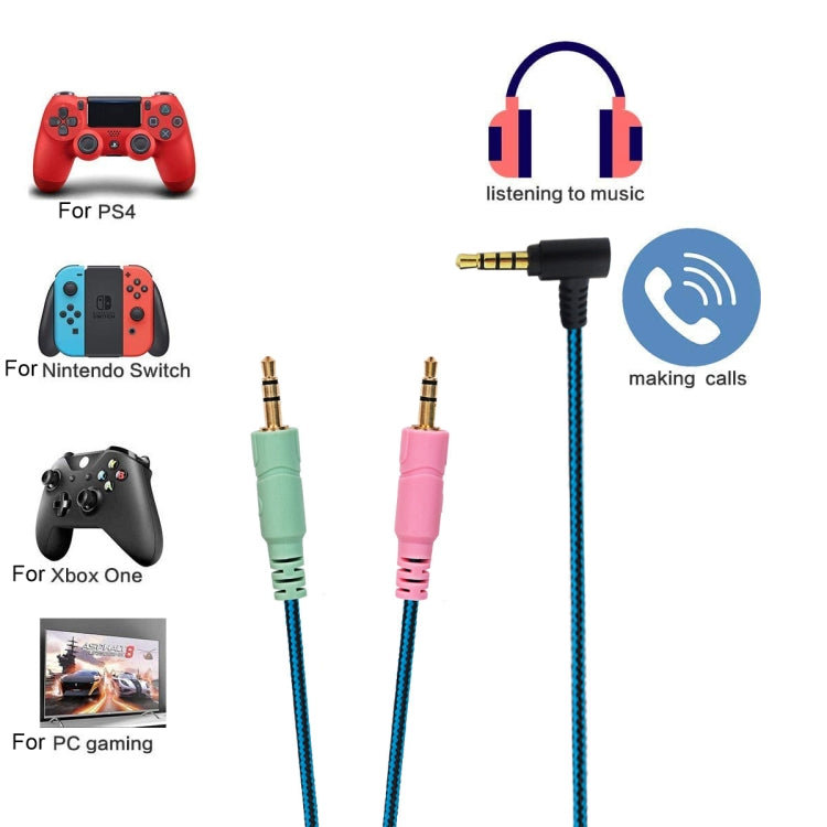 ZS0158 Elbow Plug + Adapter Cable Gaming Headset Audio Cable for SteelSeries Arctis 3 / 5 / 7 (Blue) - Headset Accessories by PMC TechLife | Online Shopping South Africa | PMC TechLife | Buy Now Pay Later Mobicred