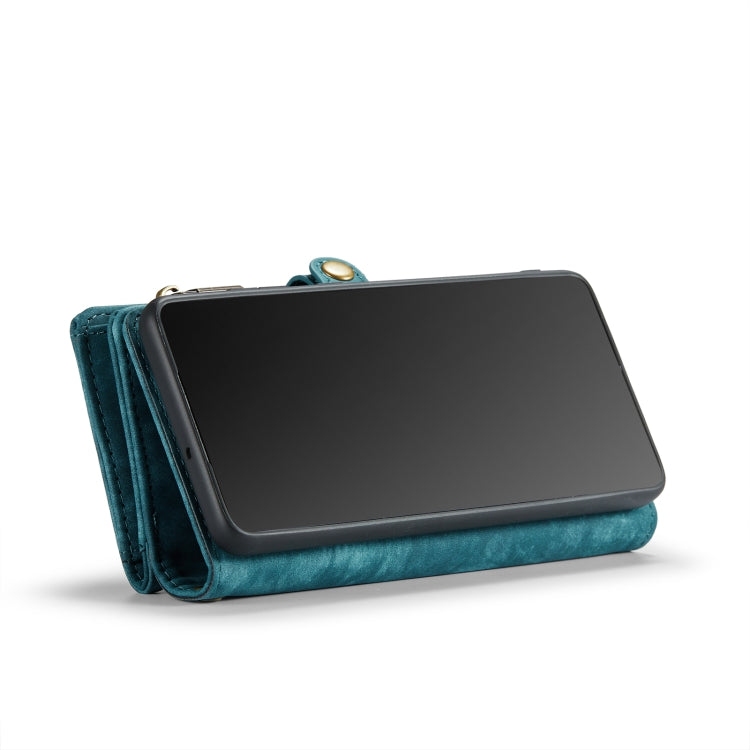 CaseMe-008 Detachable Multifunctional Retro Frosted Horizontal Flip Leather Case for Galaxy A20 / M10S, with Card Slot & Holder & Zipper Wallet & Photo Frame(Blue) - free shipping - PMC Jewellery - Order now!