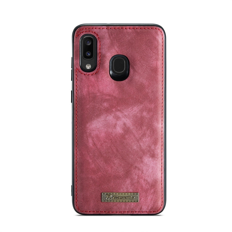 CaseMe-008 Detachable Multifunctional Retro Frosted Horizontal Flip Leather Case for Galaxy A20 / M10S, with Card Slot & Holder & Zipper Wallet & Photo Frame(Red) - free shipping - PMC Jewellery - Order now!