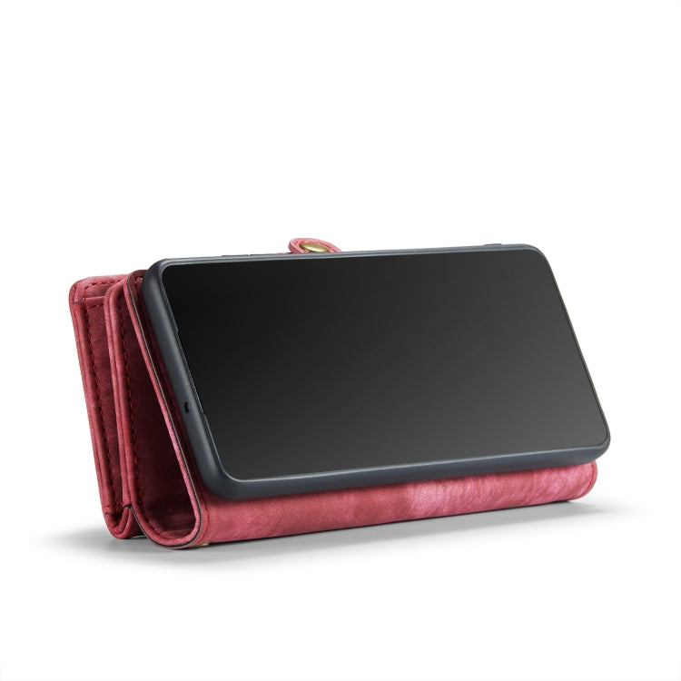 CaseMe-008 Detachable Multifunctional Retro Frosted Horizontal Flip Leather Case for Galaxy A20 / M10S, with Card Slot & Holder & Zipper Wallet & Photo Frame(Red) - free shipping - PMC Jewellery - Order now!
