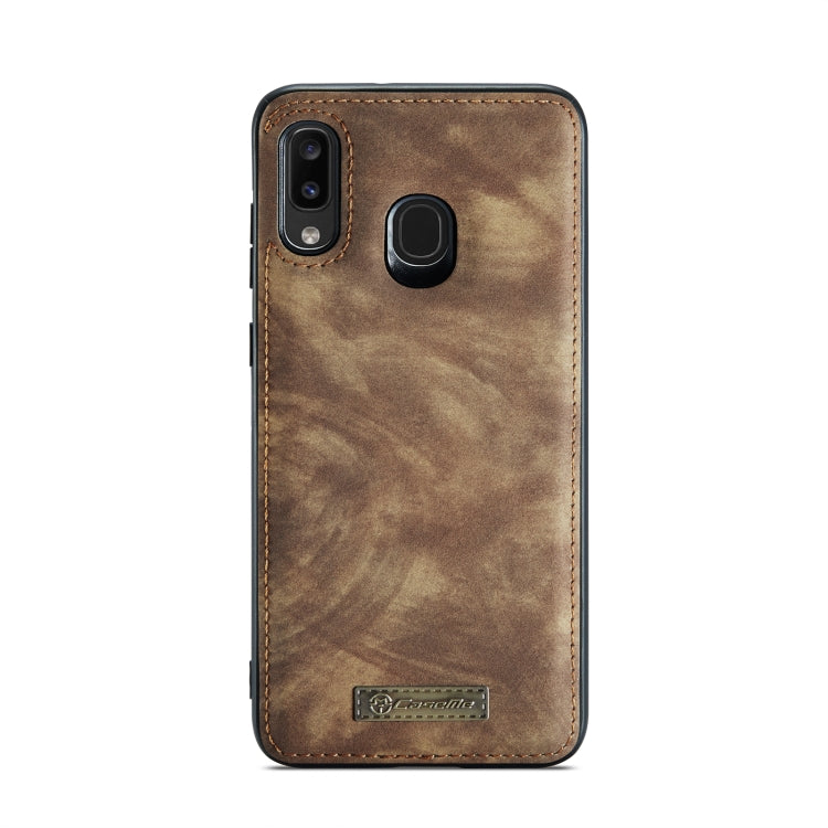 CaseMe-008 Detachable Multifunctional Retro Frosted Horizontal Flip Leather Case for Galaxy A20 / M10S, with Card Slot & Holder & Zipper Wallet & Photo Frame(Brown) - free shipping - PMC Jewellery - Order now!