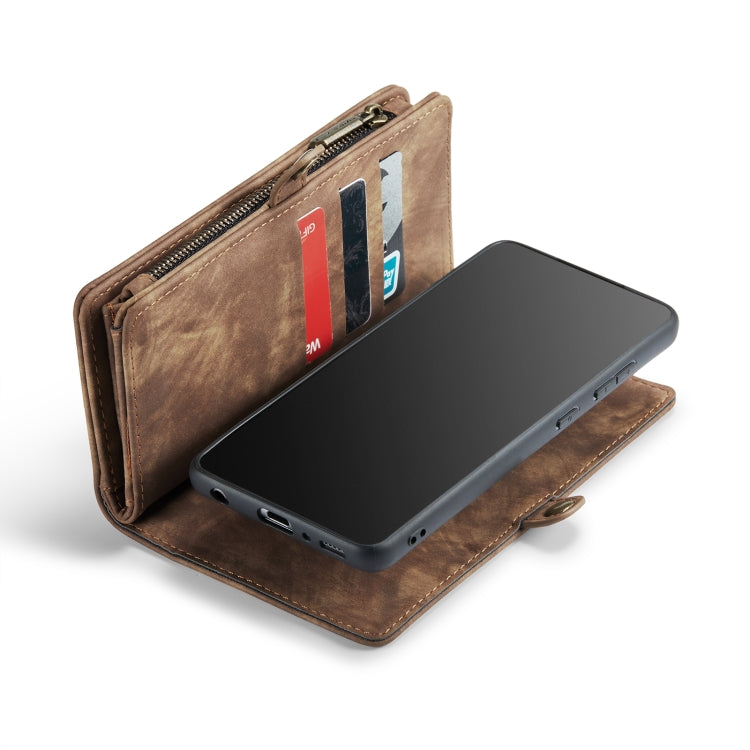 CaseMe-008 Detachable Multifunctional Retro Frosted Horizontal Flip Leather Case for Galaxy A20 / M10S, with Card Slot & Holder & Zipper Wallet & Photo Frame(Brown) - free shipping - PMC Jewellery - Order now!