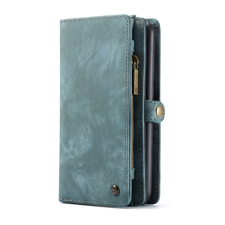 CaseMe-008 Detachable Multifunctional Retro Frosted Horizontal Flip Leather Case for Galaxy A50, with Card Slot & Holder & Zipper Wallet & Photo Frame(Blue) - Galaxy Phone Cases by CaseMe | Online Shopping South Africa | PMC Jewellery | Buy Now Pay Later Mobicred