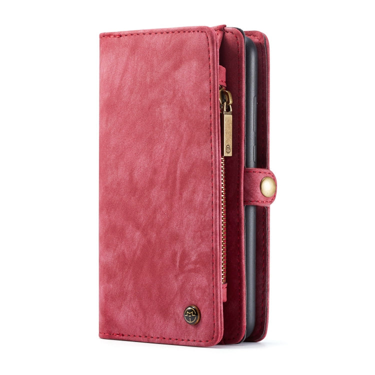CaseMe-008 Detachable Multifunctional Retro Frosted Horizontal Flip Leather Case for Galaxy A50, with Card Slot & Holder & Zipper Wallet & Photo Frame(Red) - free shipping - PMC Jewellery - Order now!