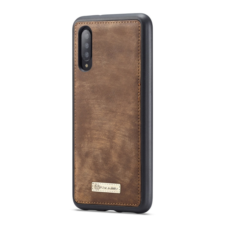 CaseMe-008 Detachable Multifunctional Retro Frosted Horizontal Flip Leather Case for Galaxy A50, with Card Slot & Holder & Zipper Wallet & Photo Frame(Brown) - Galaxy Phone Cases by CaseMe | Online Shopping South Africa | PMC Jewellery | Buy Now Pay Later Mobicred