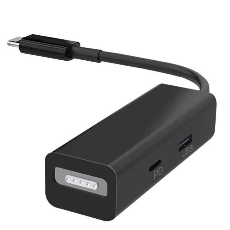 3 in 1 MagSafe 1 / 2 + PD Port + USB to USB-C / Type-C Converter Adapter (Black) - Cable & Adapter by PMC Jewellery | Online Shopping South Africa | PMC Jewellery | Buy Now Pay Later Mobicred