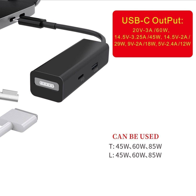 3 in 1 MagSafe 1 / 2 + PD Port + USB to USB-C / Type-C Converter Adapter (Black) - Cable & Adapter by PMC Jewellery | Online Shopping South Africa | PMC Jewellery | Buy Now Pay Later Mobicred