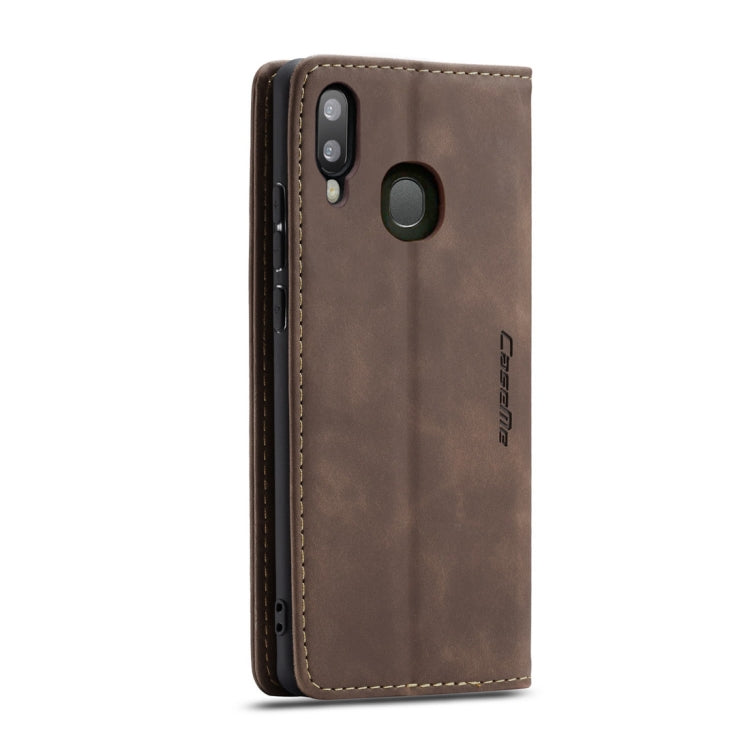 CaseMe-013 Multifunctional Retro Frosted Horizontal Flip Leather Case for Galaxy A20 / A30, with Card Slot & Holder & Wallet (Coffee) - free shipping - PMC Jewellery - Order now!